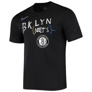 Men's NBA Brooklyn Nets 2022 Black T-Shirts (2)