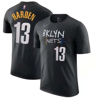 Men's NBA Brooklyn Nets James Harden 2022 Black T-Shirts (1)