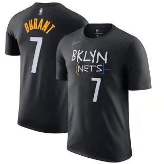 Men's NBA Brooklyn Nets Kevin Durant 2022 Black T-Shirts (4)