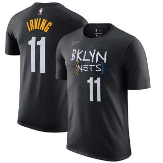 Men's NBA Brooklyn Nets Kyrie Irving 2022 Black T-Shirts (3)