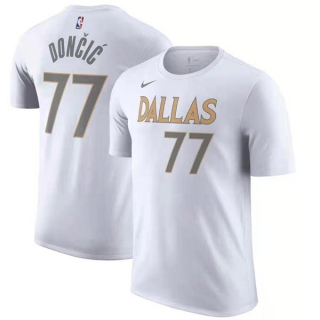 Men's NBA Dallas Mavericks Luka Dončić 2022 White T-Shirts (5)