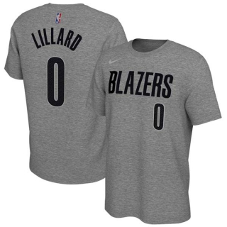 Men's NBA Portland Trail Blazers Damian Lillard 2022 Grey T-Shirts (3)