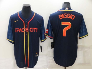 Men's MLB Houston Astros Craig Biggio #7 Nike Navy 2022 City Connect Jerseys (3)