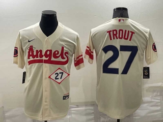 Men's MLB Los Angeles Angels Mike Trout #27 Jerseys (13)
