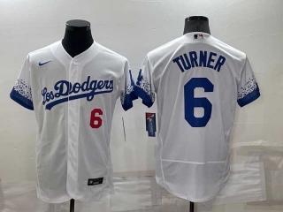 Men's MLB Los Angeles Dodgers Trea Turner #6 Flex Base Jersey (5)