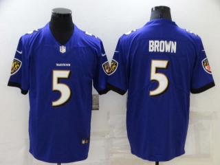 Men's NFL Baltimore Ravens #5 Marquise Brown Nike Purple Jersey (2)