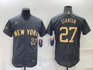Men's MLB New York Yankees #27 Giancarlo Stanton Grey 2022 All Star Stitched Flex Base Nike Jersey (17)