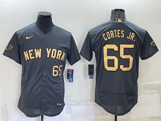 Men's MLB New York Yankees #65 Nestor Cortes Jr Grey 2022 All Star Stitched Flex Base Nike Jersey (4)