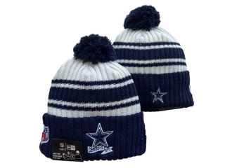 Wholesale NFL Dallas Cowboys New Era Navy 2022 Sideline Sport Cuffed Pom Knit Hat 3049