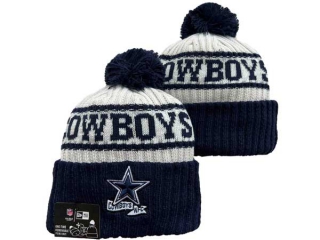 NFL Dallas Cowboys New Era Cream Navy 2022 Sideline Beanies Knit Hat 3052