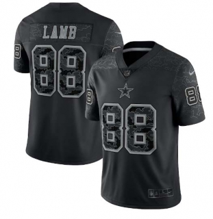 Men's Dallas Cowboys #88 CeeDee Lamb Black Reflective Limited Stitched Football Jersey