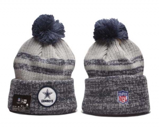 NFL Dallas Cowboys New Era Grey 2022 Sideline Historic Cuffed Pom Knit Hat 5021
