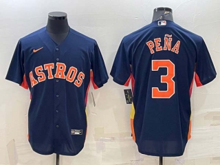 Men's Houston Astros #3 Jeremy Pena Navy Blue Stitched MLB Cool Base Nike Jersey