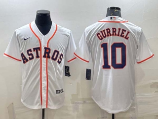 Men's Houston Astros #10 Yuli Gurriel White Stitched MLB Cool Base Nike Jersey