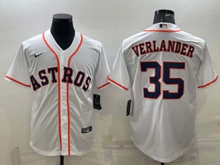 Men's Houston Astros #35 Justin Verlander White Stitched MLB Cool Base Nike Jersey