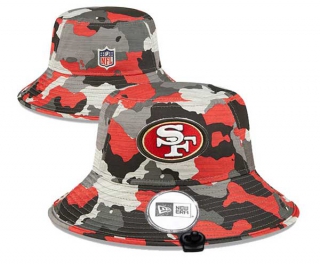 Wholesale NFL San Francisco 49ers New Era Embroidered Camo Bucket Hats 3009