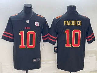 Men's Kansas City Chiefs #10 Isiah Pacheco Black Red Stitched Football Jersey