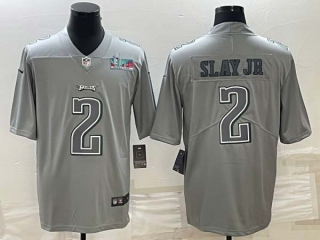 Men's Philadelphia Eagles #2 Darius Slay JR Gray Atmosphere Fashion Super Bowl LVII Patch Cool Base Stitched Jersey