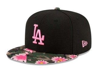 MLB Los Angeles Dodgers New Era Black Pink 9FIFTY Snapback Hat 2158
