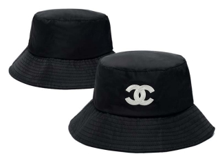 Wholesale Chanel Black Bucket Embroidered Hat 7002