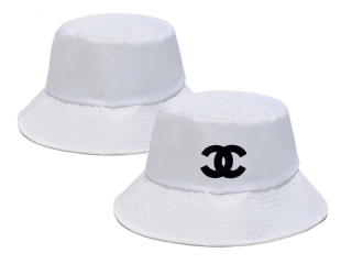 Wholesale Chanel White Bucket Embroidered Hat 7006