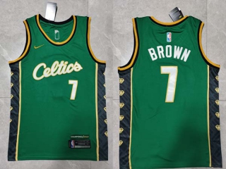 Men's NBA Boston Celtics Jaylen Brown 22-23 Nike Green City Edition Jersey