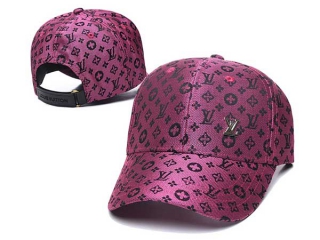 Discount Louis Vuitton Dark Pink Curved Brim Adjustable Hats 7067 For Sale