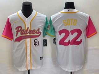 Men's San Diego Padres #22 Juan Soto White NEW 2023 City Connect Cool Base Stitched Jerseys