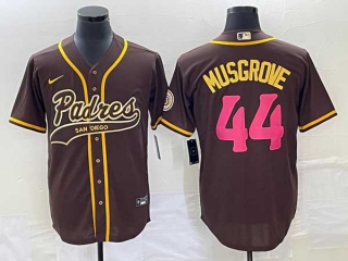 Men's San Diego Padres #44 Joe Musgrove Brown NEW 2023 City Connect Cool Base Stitched Jersey