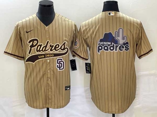 Men's San Diego Padres Blank Sand Brown Big Logo With Patch Stitched Cool Base Baseball Jerseys