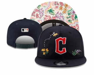 Cleveland Guardians Watercolor Floral Navy New Era 9FIFTY Snapback Hat 3009