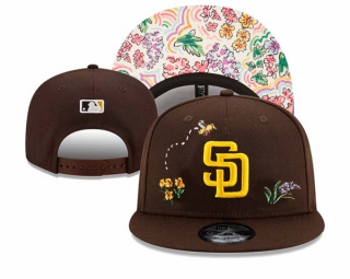San Diego Padres Watercolor Floral Brown New Era 9FIFTY Snapback Hat 3014