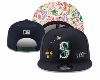 Seattle Mariners Watercolor Floral Navy New Era 9FIFTY Snapback Hat 3007