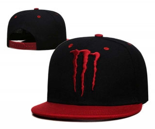 Monster Energy Embroidered Snapback Caps Black Red Wholesale 5Hats 2010