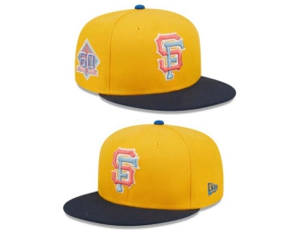 MLB San Francisco Giants New Era Yellow Navy 60th Anniversary 9FIFTY Snapback Hat 2020