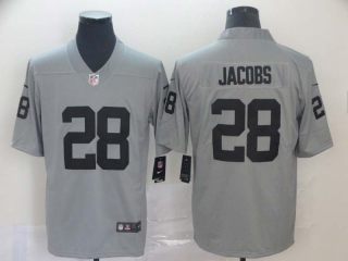 Men's Las Vegas Raiders #28 Josh Jacobs Silver Stitched NFL Limited Inverted Legend Jersey