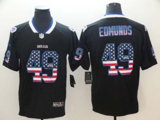 Men's Buffalo Bills #49 Tremaine Edmunds Black Stitched NFL Limited Rush USA Flag Jersey