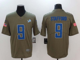Men's Detroit Lions #9 Matthew Stafford Olive 2022 Salute To Service Limited Stitched Jersey