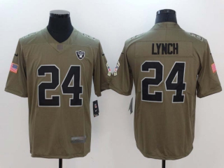 Men's Las Vegas Raiders #24 Marshawn Lynch Olive 2022 Salute To Service Limited Stitched Jersey