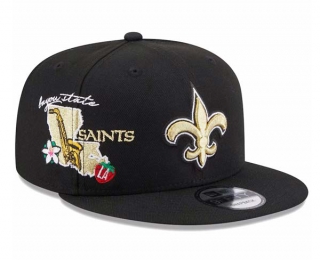 NFL New Orleans Saints New Era Black 9FIFTY Snapback Hat 2034