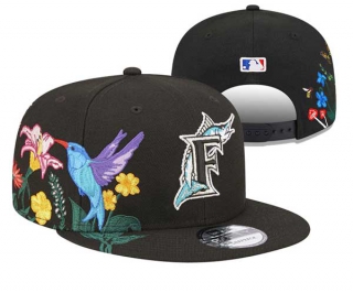 MLB Florida Marlins New Era Black 9FIFTY Snapback Hat 3007
