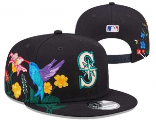 MLB Seattle Mariners New Era Black 9FIFTY Snapback Hat 3008