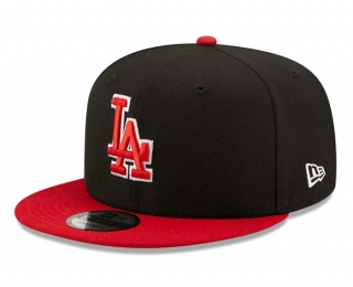 MLB Los Angeles Dodgers New Era Black Red 9FIFTY Snapback Hat 2249