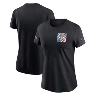 Women's Denver Broncos 2023 NFL Crucial Catch Sideline Tri-Blend Nike Black T-Shirt