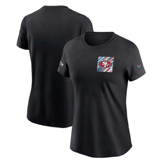 Women's San Francisco 49ers 2023 NFL Crucial Catch Sideline Tri-Blend Nike Black T-Shirt