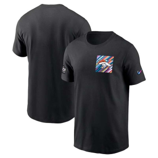 Men's Denver Broncos 2023 NFL Crucial Catch Sideline Tri-Blend Nike Black T-Shirt