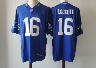 Men's NFL Seattle Seahawks #16 Tyler Lockett Nike Royal Throwback Vapor F.U.S.E. Limited Jersey