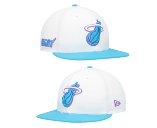 NBA Miami Heat New Era White Vice Blue Side Patch 9FIFTY Snapback Hat 2024