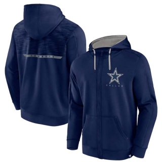 Men's NFL Dallas Cowboys Fanatics Branded Navy Defender Evo Full-Zip Hoodie