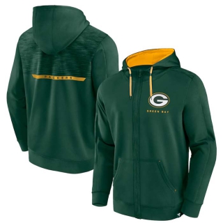 Men's NFL Green Bay Packers Fanatics Branded Green Defender Evo Full-Zip Hoodie